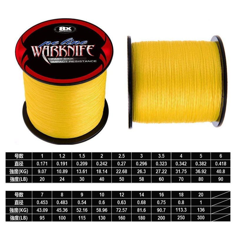 Warknife PE Line 8 Strands Fishing Line 500M Super Strong