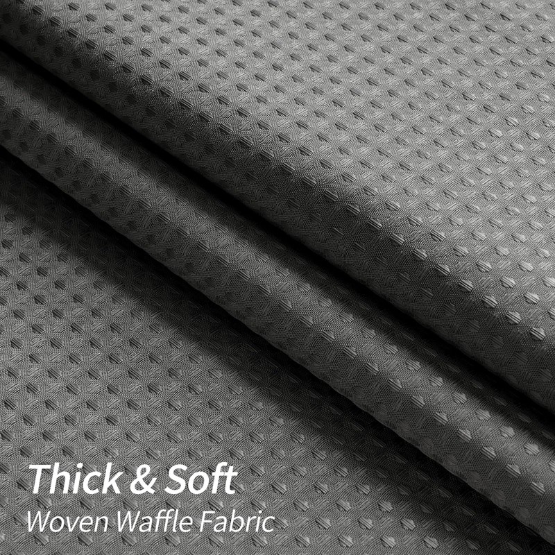 Luxury Textured Fabric Shower Curtainwith Snap-in Liner Dark Grey,72x84