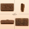 ekavale Women's Large Long Wallet with Press Stud and RFID