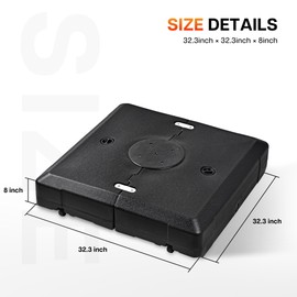 paramondo Patio Umbrella Base, 220 lb Capacity Water & Sand Filled Weighted Base Outdoor Umbrella Base for Offset Cantilever Umbrella