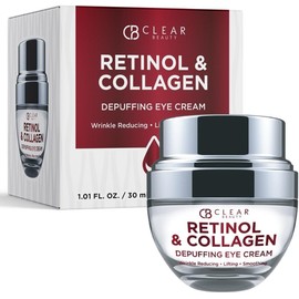 Clear Beauty- Crema para ojos con retinol y colágeno de Corea: para ojeras, bolsas y arrugas - Hidratante