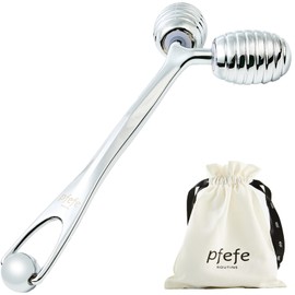 pfefe Stainless Steel Face Roller - Metal Facial Cooling Massager for Face and Eyes, Esthetician Supplies Cold Roller for Puffiness, Wrinkles, Dark Circles