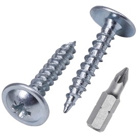 (Pack of 100) Galvanised Steel 3.0 x 16 mm Wood Screws Metal Screws Modified Truss Head Self Tapping (100, 3.0 x 16 mm)