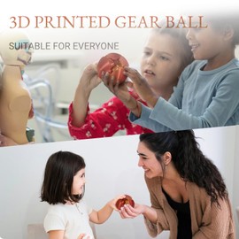 KyooteLfv 3D Printed Gear Ball, Gear Sphere Fidget Toy Stress Relif Toy for ADHD, Anxiety Relaxing Toy for Adults at Work/Study/Travel, Twisted Red-Gold