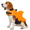 GabeFish Shark Life Jackets for Dogs, Blue, Orange, Swimwear for