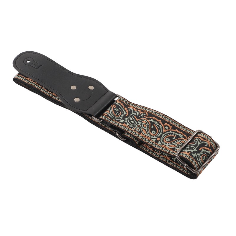 Electric Guitar Strap Adjustable Nylon Embroidered Shoulder Strap with Non