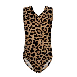 PZZ BEACH Girls Leotards Dance Wear, Animal Leopard/Cheetah Striped Print Gymnastics One Piece Tank Leotard