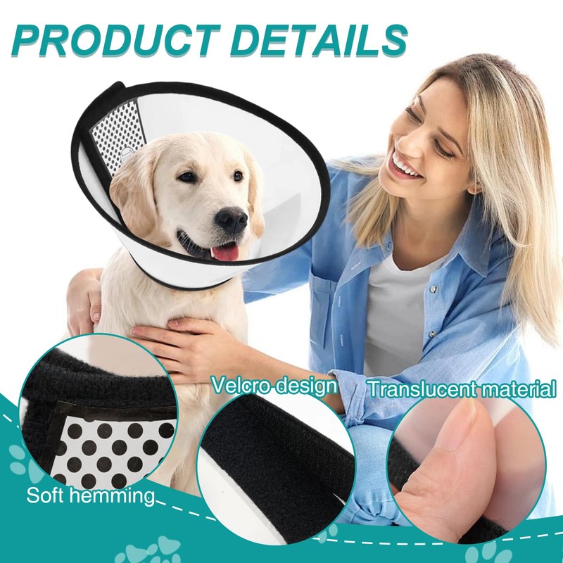 Asheyya Dog Cone Collar, 13-18 in Recovery Collars for after
