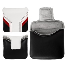 Golf Mallet Square Putter Cover Heel-Shaft Headcovers Fits for S p i d e r X EX TOUR Magnetic White&Black&Red PU Leather