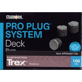 Starborn Pro Plug System Madeira PVC Composite Deck Boards, Covers 25 Sq Ft Includes Plugs Only