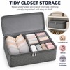 Large Capacity Foldable Clothes Storage Box with Lid, Polyester Closet