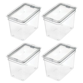 iDesign Small Food Storage Bin with Airtight Lid for Kitchen or Pantry Storage - Set of 4 - Clear