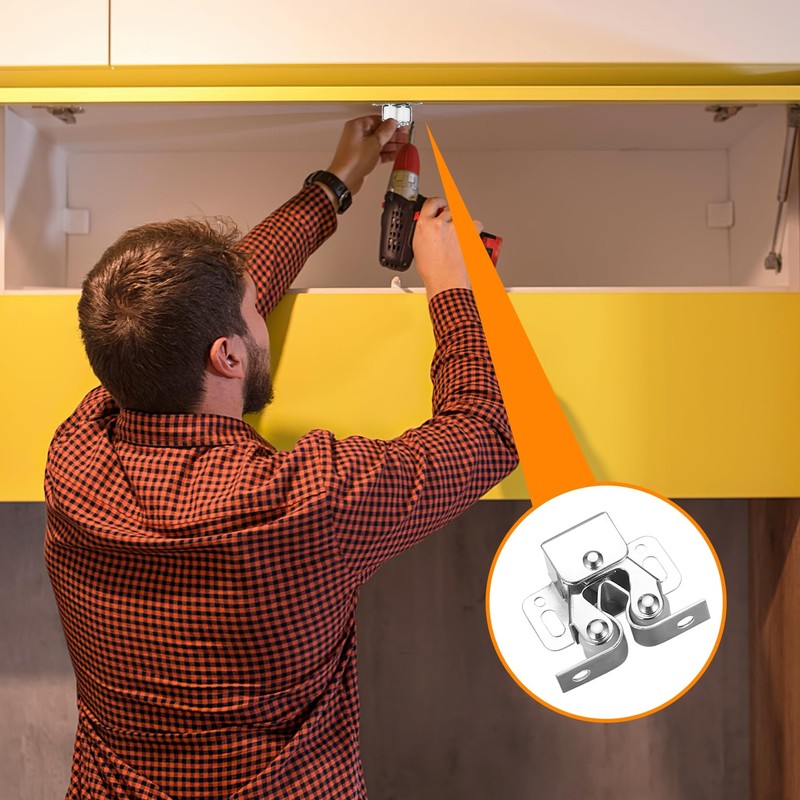 Pack of 10 Double Roller Catch Cabinet Locks, Furniture Catches,