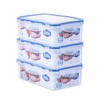 EASYLOCK 3 Pack 1150ML Airtight Food Storage Containers Plastic Lunch
