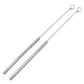 Set of 2 LARYNGEAL BOILABLE Hygiene Dental Mirrors with Handle #000#00 (DDP Quality)