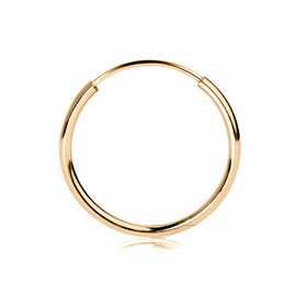 14k Yellow Gold Endless Hoop Earring 14x1mm-Single