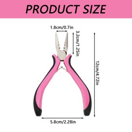 2Pcs Hair Extension 3 Holes Pliers Durable Three-Hole Extensions Tools Mini Pliers Hair Extensions Stainless Steel Hair Extension Pliers for Beads