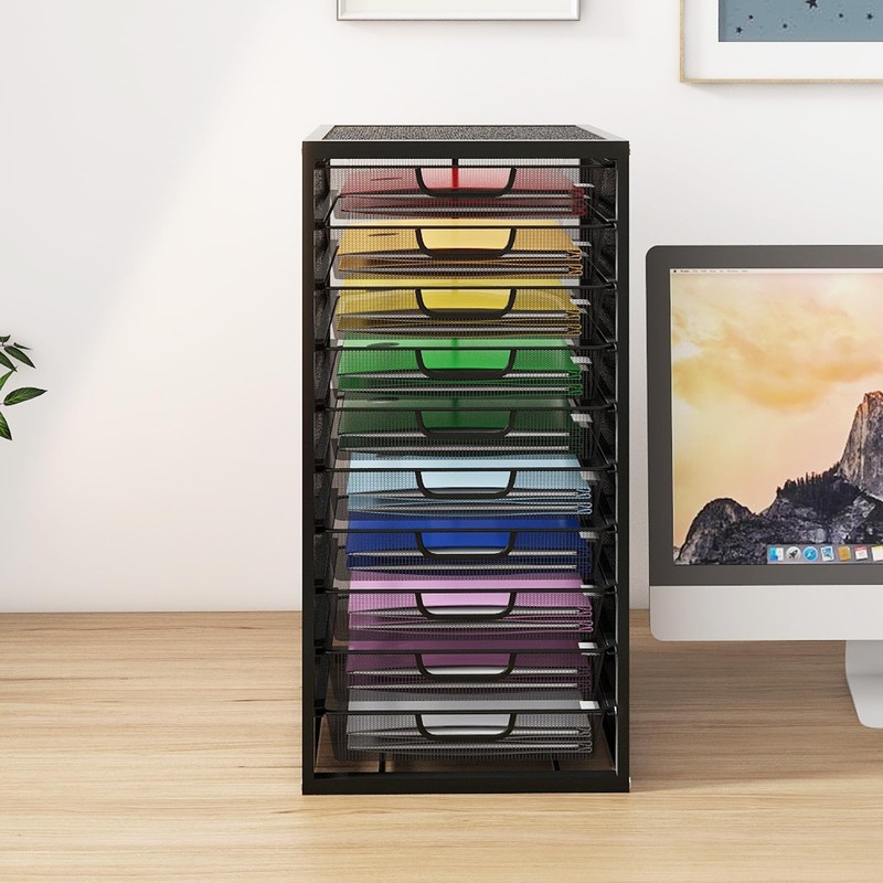 Natwind Mesh file organizer 10 drawers, Office Supplies Desktop Organizers