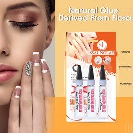 SSAL NOLAE Super Strong Nail Glue for Press On Nails- Salon Quality for Acrylic, Fake Nail Tips. Quick Dry, Long Lasting, No UV Lamp, Dehydrator or Primer Needed-18ML