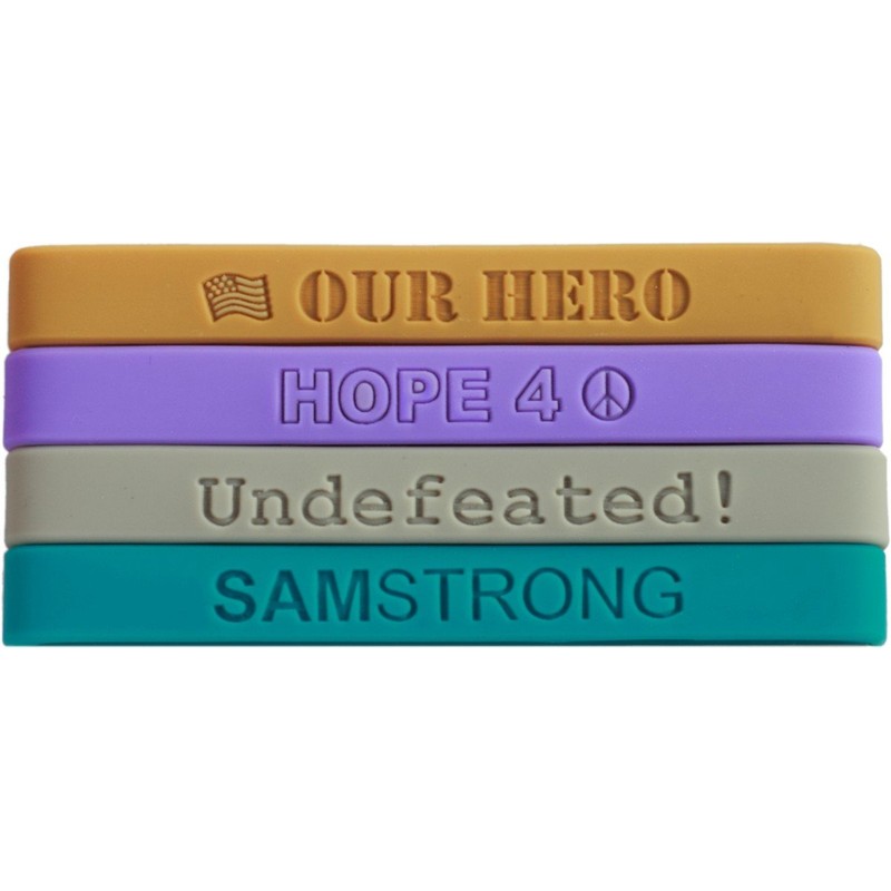 SayitBands 1 Custom Light Green Debossed Silicone Wristband