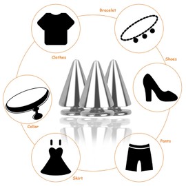 zalati Cone Studs Punk Spikes and Studs Tree Spikes Studs for Clothing Punk Patch Leather Crafts Metal