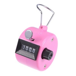 uxcell Hand Tally Counter 4 Digit Tally Counter Mechanical Palm Click Counter Count Clicker Finger Counter Manual Clicker for Event Sport Stadium Pink