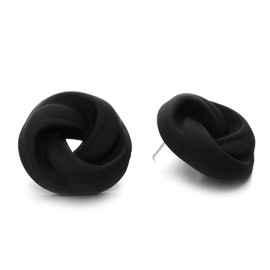 RUOFFETA Acrylic Love Knot Stud Earrings, Candy Color Statement Earrings for Women(Black)