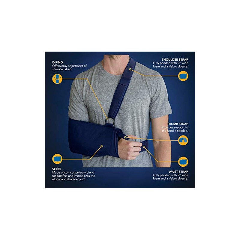 United Ortho Deluxe Shoulder Immobilizer, Youth, Blue