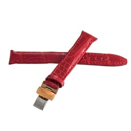 Locman Women's 17mm Red Leather Watch Band Strap with Rose Gold Buckle