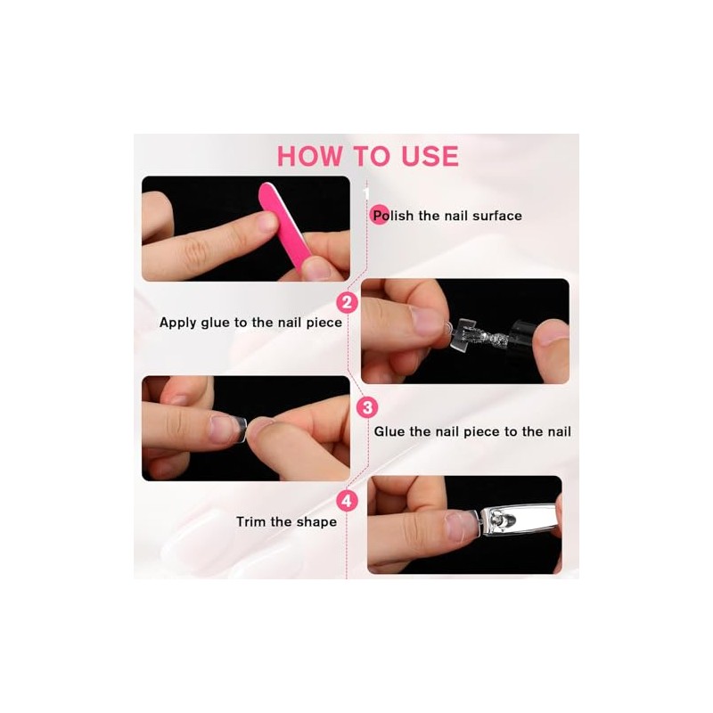 600pcs Uñas Postizas Nail Art Tips, Francesa Uñas Acrilicas Uñas