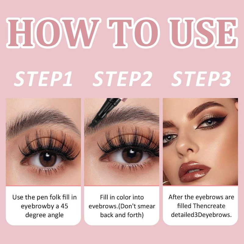 Magic Eyebrow Pencil, with 4 Micro Fork Tips, 3D Eyebrow