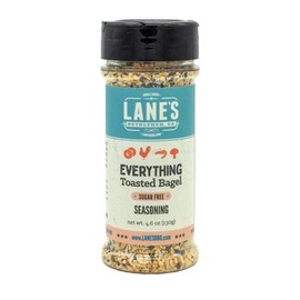Lane's Everything Bagel Seasoning Mix - Bold Toasted Flavor | Premium All Natural Everything Bagel Seasoning Blend | Onion, Garlic, Toasted Sesame Seeds, Poppy Seeds | No MSG | No Preservatives| 4.6oz