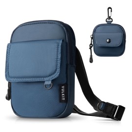 VULKIT Men Small Crossbody Bag Casual Shoulder Waist Sling Bag RFID Blocking Side Phone Bag Messenger Bag with Extra Coin Pouch Working Travel Daily