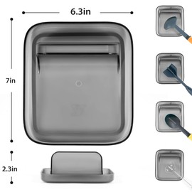 Li&Zhao Kitchen Utensil Rest, Stylish Spoon Rest with Lid Holder for Stove Top, Spoon Rest for Kitchen Counter with Nonslip Pads, Kitchen Gadgets & Kitchen Utensils Holder