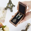 AHANDMAKER Single Medal Display Storage Box Wood Coin Display Case