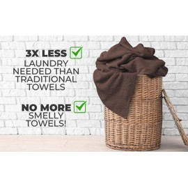 Pristine Linen Premium Bath Towel Set, 24x48 Pack of 6 100% Cotton Terry Towels for Bathroom, for Shower, Pool, Spa, Gym, Hand Towel for Daily Use - Quick Dry and Lightweight - Choco Brown