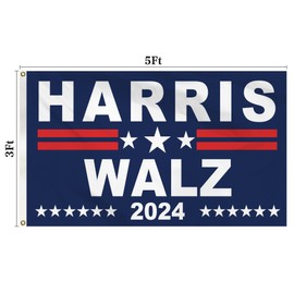 Kamala Harris Waltz 2024 Flag 3x5 Ft Kamala Harris For President Flags with Brass Grommets for Indoor Outdoor Kamala Harris for PRESIDENT Décor (Kamala Harris Waltz 2024 Flag)