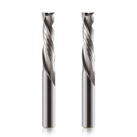 2 Flutes Up & Down Cut Bit 6mm Shank, 25 mm Cutting Length Compression Bit Spiral CNC Router Bits End Mill Tungsten Carbide Milling Cutter Set 2 Pack
