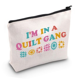JXGZSO Quilt Theme Gift I'm in A Quilt Gang Pouch Bag Quilt Retreat Gift Quilty BFF Gift Quilter Gift Sewing Sisters Gift (Quilt Gang Bag CA)
