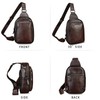 LRTO Genuine Leather Small Sling Bag Fanny Pack Multifunction Travel
