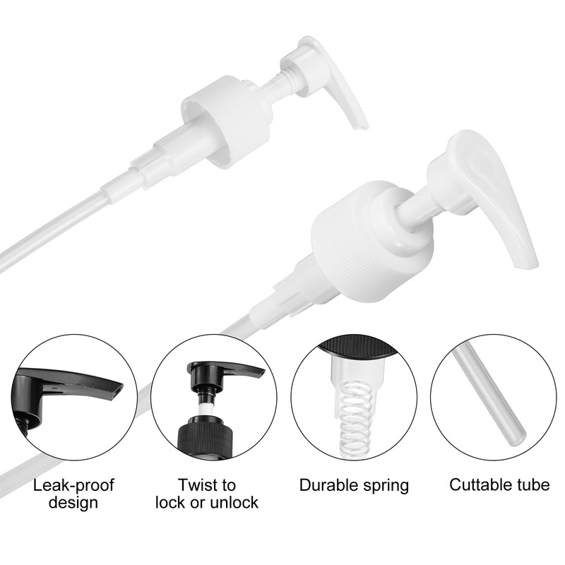 sourcing map 12Pcs Liter Pump Dispenser, 28/410 Universal Shampoo Container