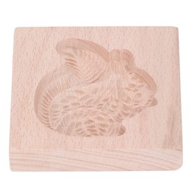 Cookie Mould, Reusable, Easy to Clean, Smooth Surface, Beech Wood, Durable Wooden Cookie Mould for Baking (Squirrel)