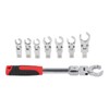 9Pcs Replaceable Wrench Set Flexible Head 180° Rotating Torsion Wrench