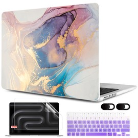 MEEgoodo Case for M4 MacBook Pro 16 inch Case 2024 2023 2021, Fit Model A3403/A3186/A2991/A2780/A2485 M3 M2 M1 Pro/Max Chip, Laptop Hard Shell Cases with Keyboard & Camera Cover, Abtract Marble