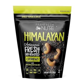 Dry Roasted Cashews Himalayan Salted with cold pressed avocado oil (12 oz.) - Baked in Small Batches for Added Freshness - Oven Roasted to Perfection - Farm Fresh Nuts Brand