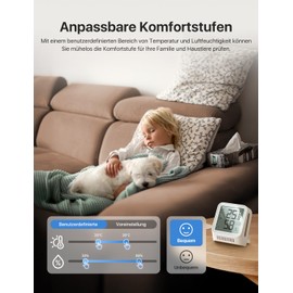 X-sense Digital Thermometer Hygrometer Indoor WiFi Mini Room Thermometer with X-Sense App, Adapted Comfort Range, Smiley Indicator, Compatible with Alexa, 3 Sensors and 1 Base Station SBS50