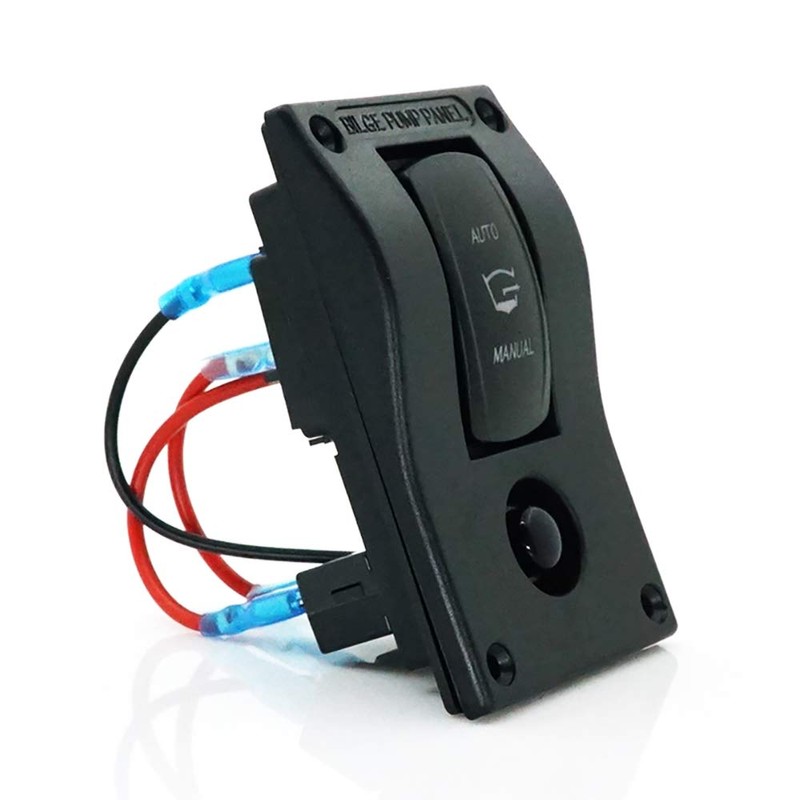 3-Position Bilge Pump Rocker Switch Panel, Automatic - Off -