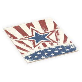 Red White and Blue Star Design - 8 Inch Square Decorative Ceramic Tile (Art) for Wall or Decor