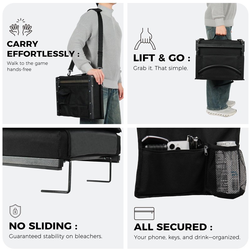 Stadium Seats with High Back Support Bleacher Chairs with 18.5in