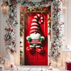Christmas Door Cover Gnome Stripes 35x71 Inch Polyester